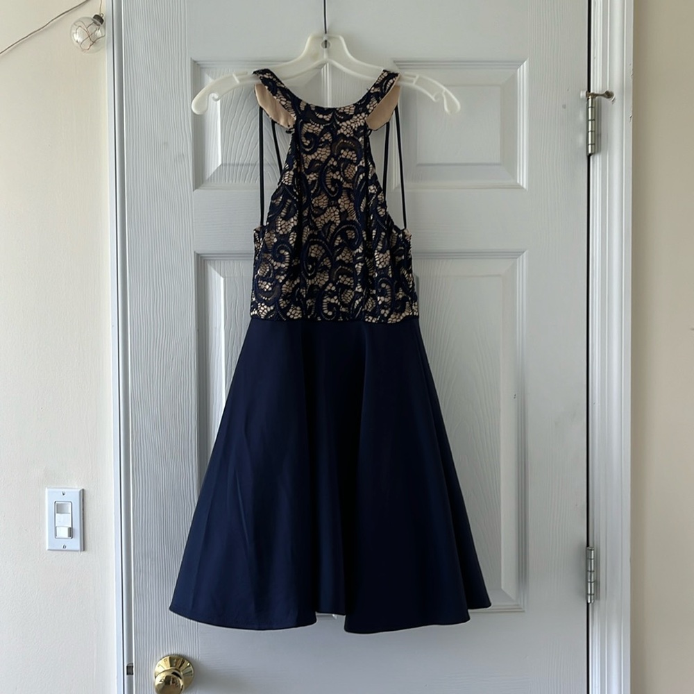 Super cute blue sparkly homecoming/formal dress!